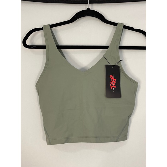 The Gym People Other - The Gym People Women's Sage Green V Neck Crop Tank Top Size S